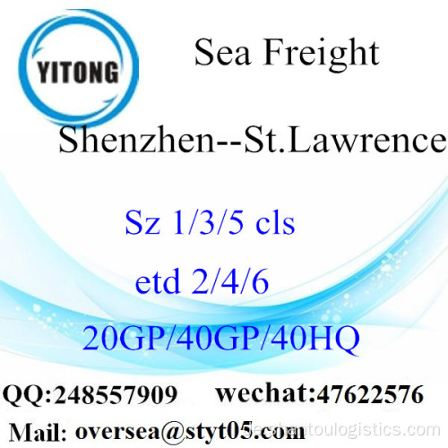 Shenzhen Port Sea Freight Versand nach St.Lawrence